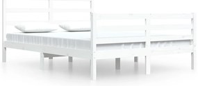 vidaXL Πλαίσιο Κρεβατιού Λευκό 160 x 200 εκ. από Μασίφ Ξύλο Πεύκου