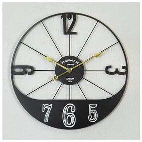 Ρολόι Τοίχου Μεταλλικό Μαύρο-Χρυσό 60x4.5x60cm 753-10027 Estheti 753-10027 Μαύρο-Χρυσό