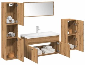 Σετ Επίπλων Μπάνιου 5 Τεμαχίων Τεχνίτης Δρυς από Τεχν. Ξύλο