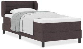 vidaXL Κρεβάτι με στρώμα  Σκούρο Καφέ 90x200 εκ. Υφάσματος