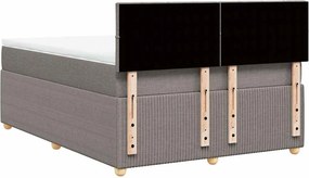 vidaXL Κρεβάτι Boxspring με Στρώμα Taupe 140x190 εκ. Υφασμάτινο