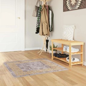 vidaXL Χαλί Runner MARSA Γκρι και Χρυσό 100 x 100 cm Πολυέστερ και PVC