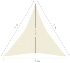 Πανί Σκίασης Κρεμ 5 x 7 x 7 μ. από HDPE 160 γρ./μ² - Κρεμ