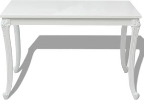 vidaXL Τραπεζαρία Γυαλιστερή Λευκή 116 x 66 x 76 εκ.