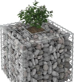 vidaXL Ανασηκωμένο κρεβάτι gabion Ασημί