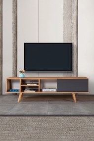 Έπιπλο Τηλεόρασης Καρυδί / Ανθρακί DAFLOR 160x35x18