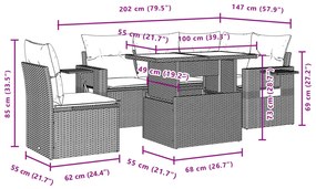 ΣΕΤ ΚΑΝΑΠΕ ΚΗΠΟΥ 6 ΤΕΜ. ΜΠΕΖ ΣΥΝΘΕΤΙΚΟ ΡΑΤΑΝ ΜΕ ΜΑΞΙΛΑΡΙΑ 3267909