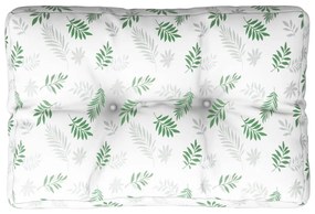 Μαξιλάρι Παλέτας με Σχέδιο Φύλλων 50 x 40 x 12 εκ. Υφασμάτινο - Πράσινο