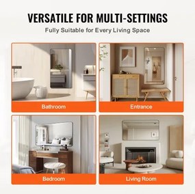 VEVOR Square Wall Mounted Mirror 30" x 55" Mirror with Aluminium Alloy Frame