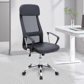 Καρέκλα γραφείου Ovis Megapap με τεχνόδερμα και ύφασμα Mesh χρώμα μαύρο 63x63x119/129εκ.