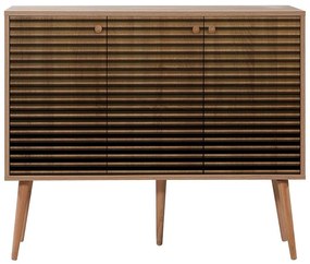 Μπουφές Mega 863SPH3419 120x36x90cm Oak-Black Μοριοσανίδα,Ξύλο