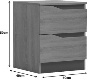Κομοδίνο Verena pakoworld sonoma-ανθρακί 40x40x50εκ