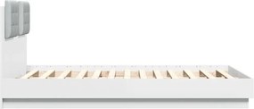 vidaXL Πλαίσιο Κρεβατιού με κεφαλάρι Λευκό 135x190 εκ Επεξεργ. Ξύλο