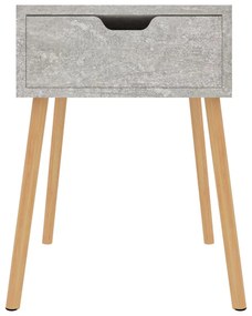 vidaXL Κομοδίνα 2 τεμ. Γκρι Σκυροδέματος 40x40x56 εκ. από Επεξ. Ξύλο