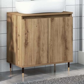 vidaXL Ντουλάπι μπάνιου Δρυς τεχνίτης 58x33x60 cm Κατασκευασμένο ξύλο