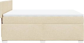 vidaXL Κρεβάτι Boxspring με Στρώμα Κρεμ 140x200 εκ. Υφασμάτινο