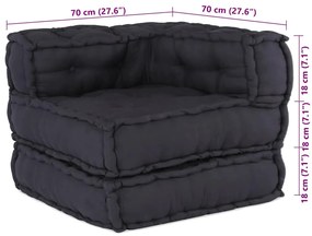 Modular Pouffe Anthracite 70x70x54 ύφασμα - Ανθρακί