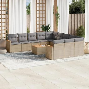 vidaXL Patio Sofa Set 10-θέσια Beige and Grey