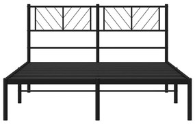Πλαίσιο Κρεβατιού με Κεφαλάρι Μαύρο 120 x 190 εκ. Μεταλλικό - Μαύρο
