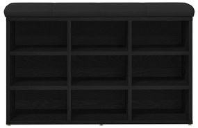 vidaXL Παγκάκι Αποθήκευσης Μαύρη Κέδρος 80x30x48 εκ. Συνθετικό Ξύλο