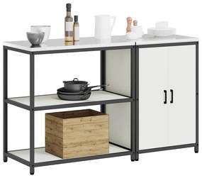 vidaXL Σετ Αποθήκευσης Κουζίνας 2 pcs Λευκό Ψυχρής έλασης χάλυβας