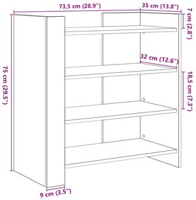 Ντουλάπι Γκρι Sonoma 73,5x35x75 εκ. από Επεξεργασμένο Ξύλο - Γκρι