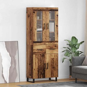 vidaXL Highboard με συρτάρι 2 pcs Παλιό Ξύλο Επεξεργασμένο ξύλο