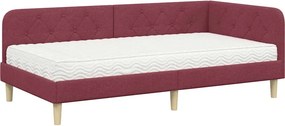 vidaXL Κρεβάτι Γωνίας Κόκκινο 90 x 200 cm ύφασμα