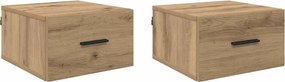 vidaXL Κομοδίνο 2 τεμ. artisan δρυς 35 x 35 x 20 εκ Επεξεργασμένο Ξύλο
