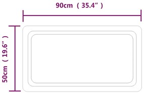 vidaXL Καθρέφτης Μπάνιου με LED 90x50 εκ.