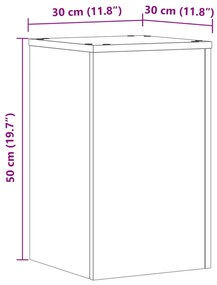Βάσεις Φυτών 2 Τεμ. Γκρι Sonoma 30x30x50 εκ. Επεξεργασμένο Ξύλο - Γκρι