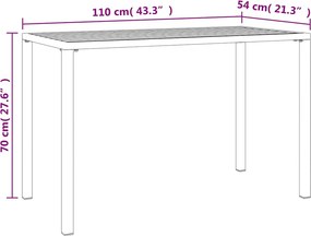 vidaXL Τραπεζαρία Κήπου Ανθρακί 110 x 54 x 70 εκ. Ατσάλινη