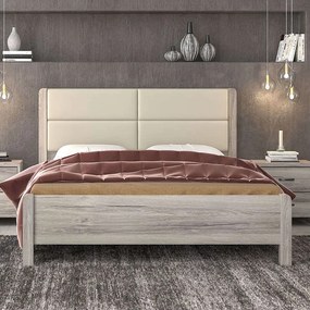 Κρεβάτι Νo45Δ 150x200x100cm Ash-Beige Διπλό