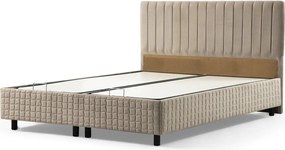 Single Bed Base &amp; Headboard Safir 90 x 190 - Brown Brown
