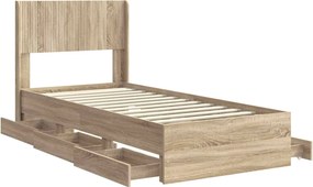 vidaXL Καλάθι με αποθήκη και κεφαλάρι Sonoma Δρυς 75 x 190 cm