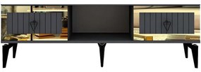 Έπιπλο Τηλεόρασης Linda 475OLV2905 150x29,6x44,6cm Anthracite-Gold
