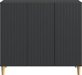 vidaXL Πλαϊνό γραφείο Μαύρο 89 x 34,5 x 80 εκ Επεξεργασμένο Ξύλο