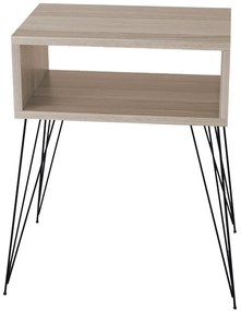 Κομοδίνο Naida pakoworld γκρι-μπεζ-μαύρο 45x30x59εκ
