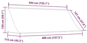 vidaXL Τέντα Συρόμενη Κίτρινο / Λευκό 400 x 150 εκ.