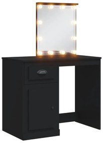 Μπουντουάρ με LED Φώτα Μαύρο 90 x 42 x 132,5 εκ. - Μαύρο
