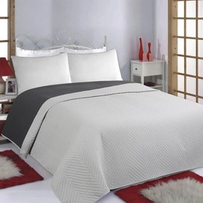 Κουβερλί Υπέρδιπλο (220x240) 2 Όψεων Silk Fashion Bones Grey-Anthracite