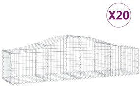 vidaXL Συρματοκιβώτια Τοξωτά 20 τεμ. 200x50x40/60 εκ. Γαλβαν. Ατσάλι