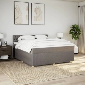 vidaXL Κρεβάτι Boxspring με Στρώμα Taupe 180x200 εκ. Υφασμάτινο