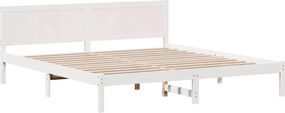 vidaXL Σκελετός Κρεβατιού Λευκό 200 x 200 cm Μασίφ ξύλο πεύκου
