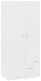 vidaXL Ντουλάπα Λευκή 80 x 52 x 180 εκ. από Επεξ. Ξύλο
