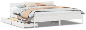 vidaXL Σκελετός Κρεβ. Χωρίς Στρώμα Λευκό 180x200 εκ Μασίφ Πεύκο