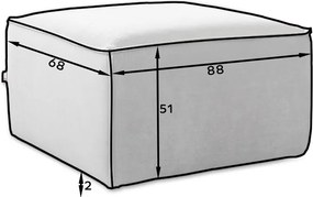 Πουφ Silla-Prasino - 88.00Χ68.00Χ51.00cm