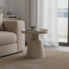 Βοηθητικό τραπεζάκι σαλονιού Ginoze Inart μέταλλο σε cappuccino Φ50x48.5εκ 50x50x48.5 εκ.