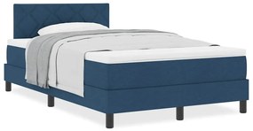 vidaXL Κρεβάτι box spring με στρώμα με στρώμα Μπλε 120 x 200 cm ύφασμα