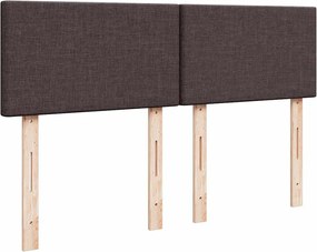 vidaXL Κρεβάτι Boxspring με Στρώμα Σκούρο Καφέ 140x200 εκ Υφασμάτινο